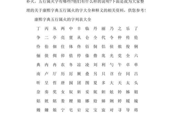 火五行字的深刻寓意与应用探析