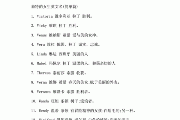 赋予女孩个性与魅力的英文名字精选