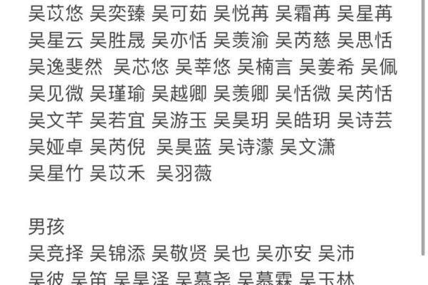 吴姓女孩名字选择与性格特点相结合