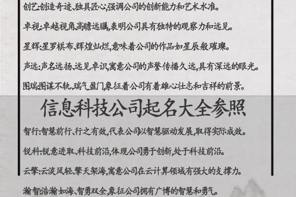 如何利用科技公司起名网免费工具为您的企业命名