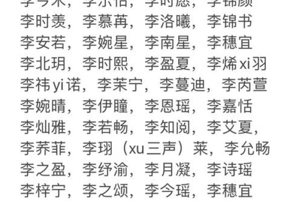 名字里的故事：李姓女孩名字的独特魅力