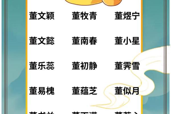 董姓女孩名字创意：寓意美好，好听易记