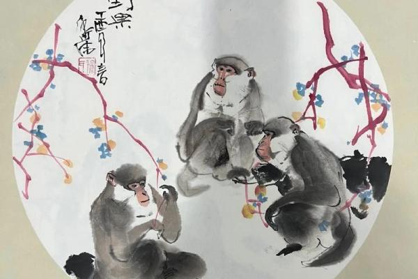 国画猴子办公室挂画，风水旺运，创意无限！