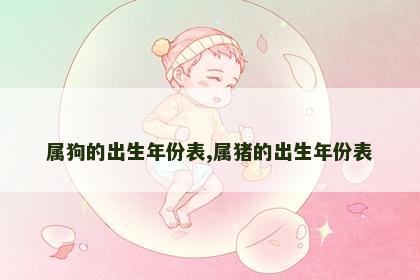 属狗的出生年份表,属猪的出生年份表