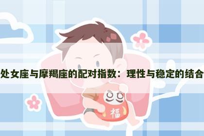 处女座与摩羯座的配对指数：理性与稳定的结合