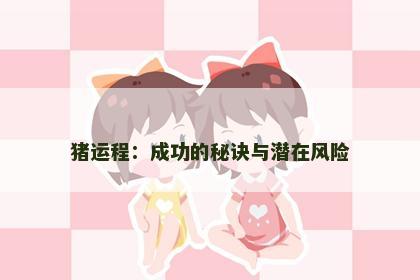 猪运程：成功的秘诀与潜在风险