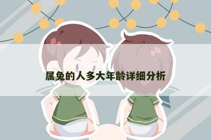 属兔的人多大年龄详细分析