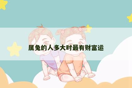 属兔的人多大时最有财富运