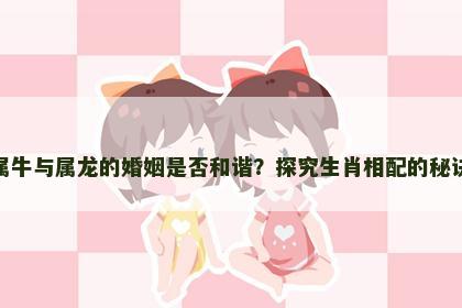属牛与属龙的婚姻是否和谐？探究生肖相配的秘诀