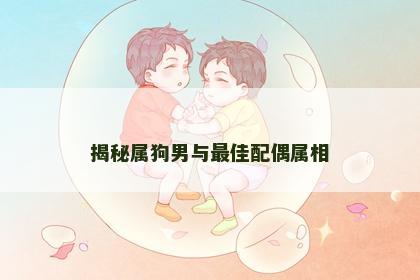 揭秘属狗男与最佳配偶属相