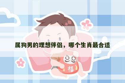 属狗男的理想伴侣，哪个生肖最合适