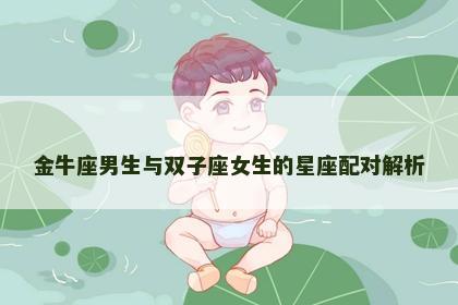 金牛座男生与双子座女生的星座配对解析