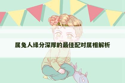属兔人缘分深厚的最佳配对属相解析