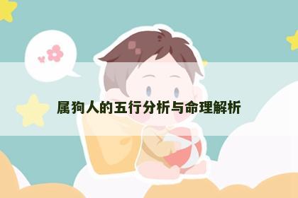 属狗人的五行分析与命理解析