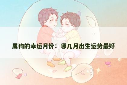属狗的幸运月份：哪几月出生运势最好