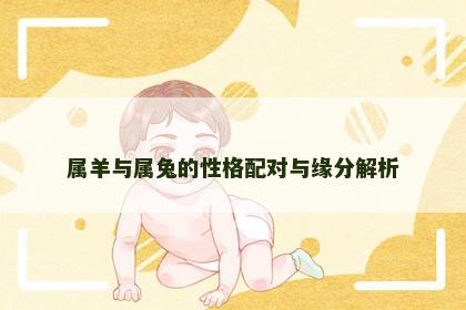 属羊与属兔的性格配对与缘分解析